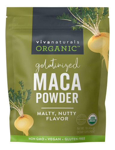 Maca Orgânica Em Pó Viva Naturals - Maca Em Pó Gelatinizada
