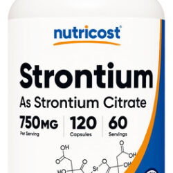 Suplemento Nutricost Citrato De Estrôncio 750 Mg 120 Cápsula