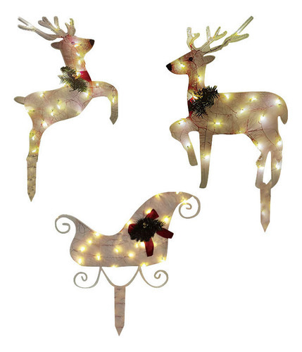 E Novo Trenó De Natal Com Luzes Decorativas Led Para - Imagem 6