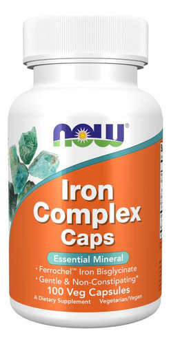 Now Foods Supplements, Cápsulas Complexas De Ferro, Não Cons