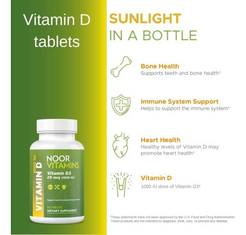 Noor Vitamins Halal Vitamina D, Halal Vitamina D3, Comprimi - Imagem 2