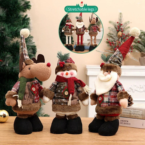 Boneca De Decoração De Natal, Rena, Boneco De Neve Em Pé - Imagem 7