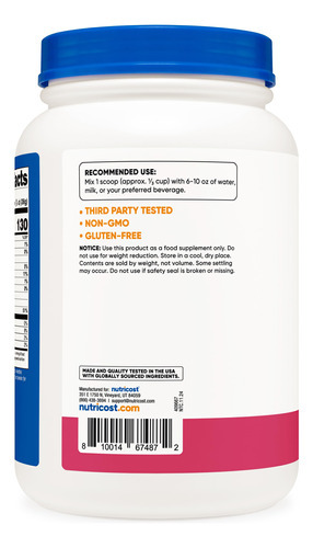 Proteína Em Pó Nutricost Whey Protein Isolate 907g Morango - Imagem 5