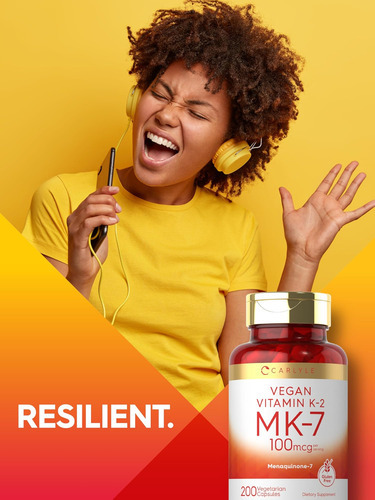Carlyle Vitamina K2 Mk7 100mcg | 200 Cápsulas Veganas | Supl - Imagem 7