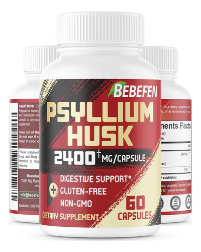 Cápsulas Bebefen Psyllium Husk 2400 Mg Com Pimenta Preta - F