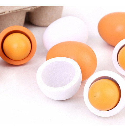 M 6 Pack De Ovos De Madeira Brinquedos De Cozinha Para - Imagem 5