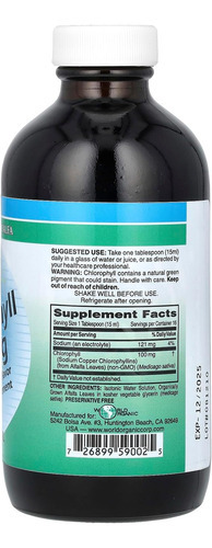 World Organic - Clorofila Líquida 100mg, 8 Onças Líquida - Imagem 2