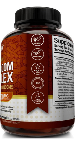 Suplemento De Cogumelo Nutriflair 2600mg, 90 Cápsulas - Mist - Imagem 4