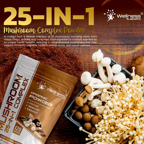 Cogumelo Em Pó, 25 Em 1 Cogumelos Lions Mane Powder Orgânico - Imagem 4