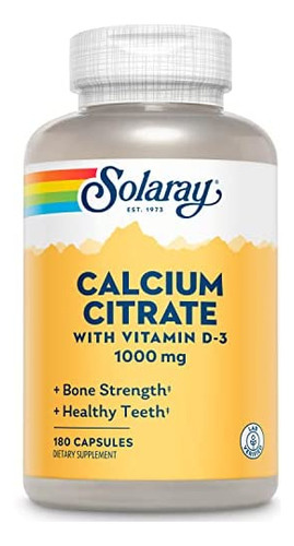 Solaray Citrato De Cálcio Com Vitamina D-mg | Para Ossos E D