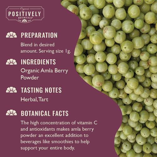 Organic Positively Botanicals Company, Amla Berry Powder, Lo - Imagem 2