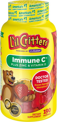 Vitamina C Critters 60mg 190 Gomitas Para Crianças