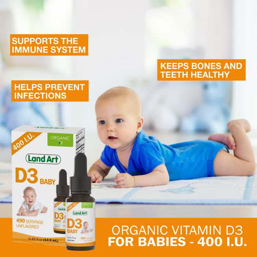 Gotas De Vitamina D3 Orgânica Certificada - Para Bebês - 400 - Imagem 3