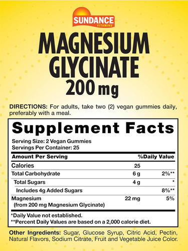 Gomas De Glicinato De Magnésio Sundance | 200mg | 50 Gomas V - Imagem 2