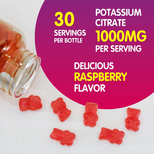 Gomas De Citrato De Potássio Duwhot 1000mg, Suplemento De Po - Imagem 7