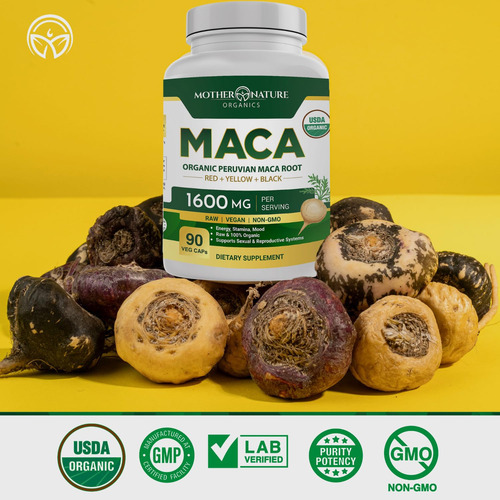 Suplemento De Cápsulas Orgânicas De Raiz De Maca Mother Natu - Imagem 7