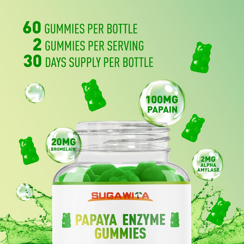 Enzimas Digestivas De Mamão Sugawita, Gomas, Enzimas Mastigá - Imagem 9