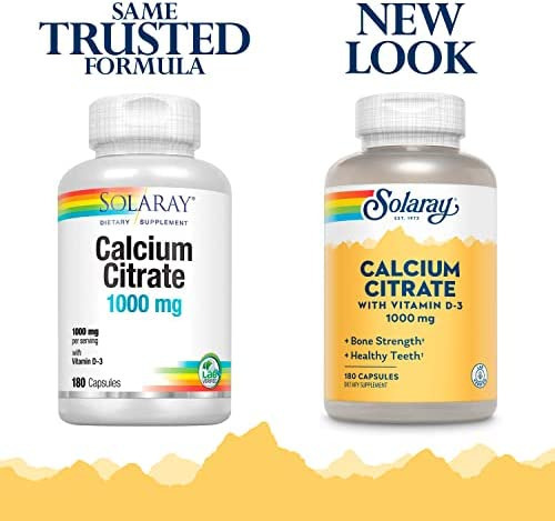 Solaray Citrato De Cálcio Com Vitamina D-mg | Para Ossos E D - Imagem 3