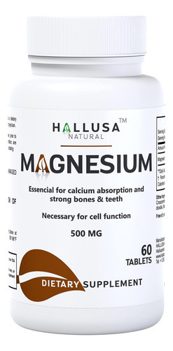 Hallusa Natural ' Magnésio Para Cãibras Nas Pernas, Óxido De