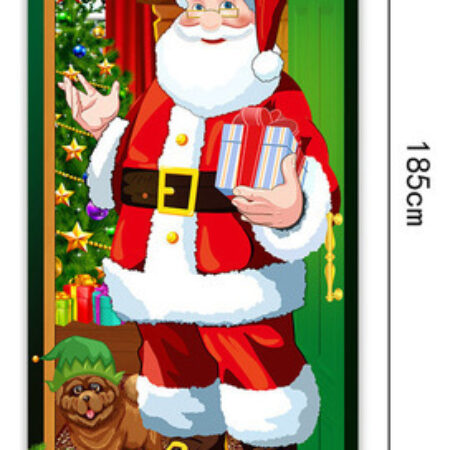Decorações De Capa De Porta De Natal Banner De Porta De Papa - Imagem 5