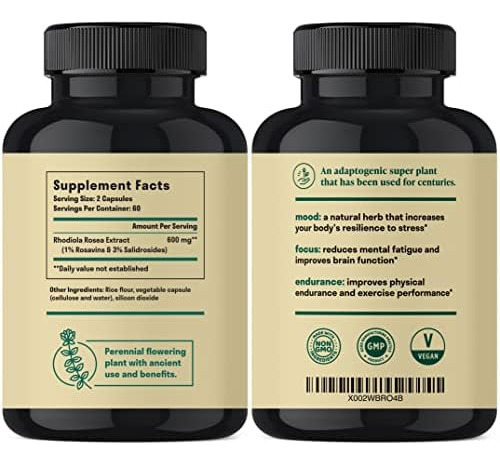 Rhodiola Rosea 600 Mg - 120 Cápsulas Veganas - Suplemento De - Imagem 6