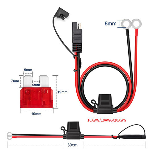 2 Peças 16awg Sae Acessório De Cabo Conector De Bateria - Imagem 2