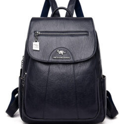Mochila Feminina De Couro Pu Vintage