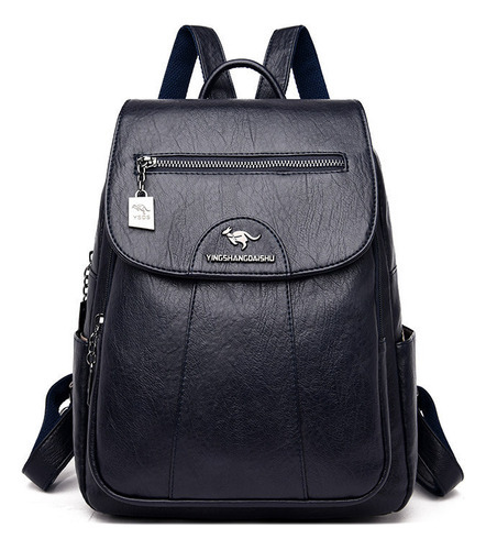 Mochila Feminina De Couro Pu Vintage