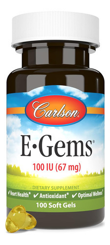 Carlson - E-gems, 100 Ui (67 Mg), Vitamina E De Fonte Natura - Imagem 5