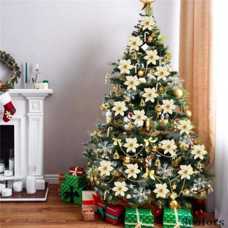 120 Pçs De Flores Natalinas Enfeites Artificial Decorada - Imagem 6