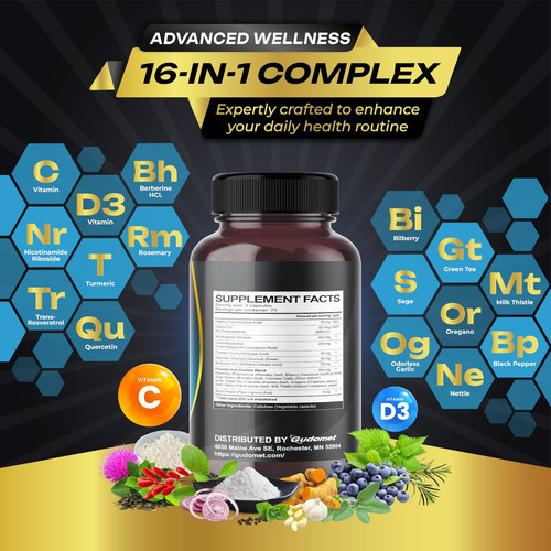 Nad+ Aumentando A Açafrão Trans-resseveratrol Quercetina Ros - Imagem 2