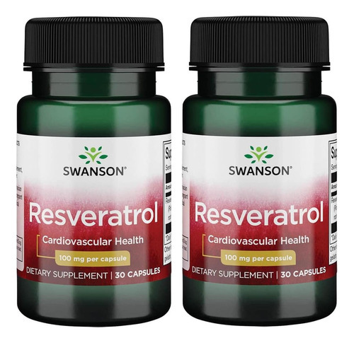 Swanson Resveratrol Miligrams 30 Cápsulas (2 Pacote)