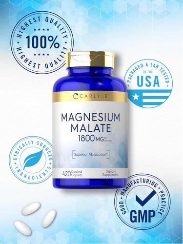 Malato De Magnésio Carlyle 1800mg | 420 Cápsulas Revestidas - Imagem 6