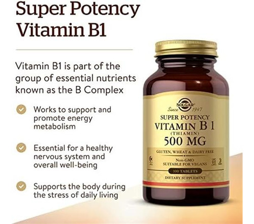 Vitamina B-12 Marca Solgar, 500 Mcg, 100 Comprimidos - Imagem 3