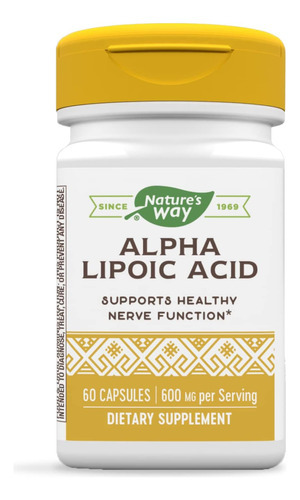 Ácido Alfa Lipóico Natures Way, Apoia A Função Nervosa Sau