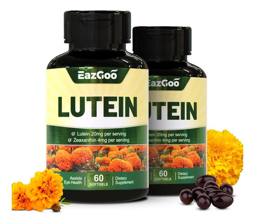 Suplementos Eazgoo Lutein Para Olhos, Luteína 20mg, Suplemen