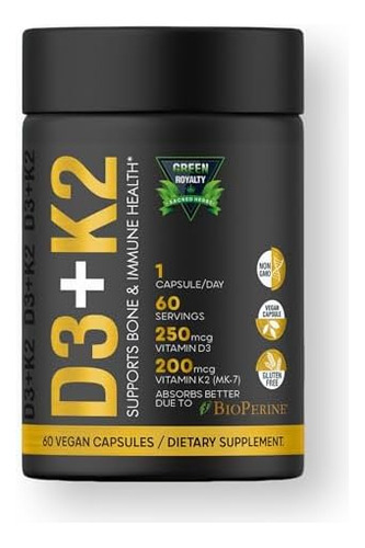 Green Royalty Vitamina Diu + K2 200mcg Soft-gels | 2 Em 1 D3 - Imagem 7