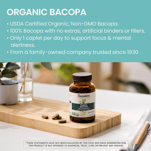 Himalaia Bacopa Organic Monnieri Suplemento De Ervas Nootróp - Imagem 3