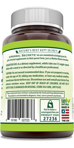 Suplemento Herbal Secrets Quercetina 500 Mg 120 Cápsulas Veg - Imagem 3
