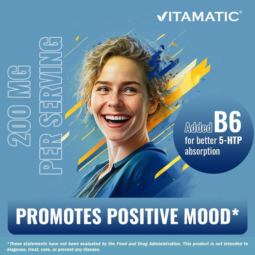 Vitamatic 5-htp 200 Mg Com B6 5 Mg Por Porção - 240 Cápsulas - Imagem 9