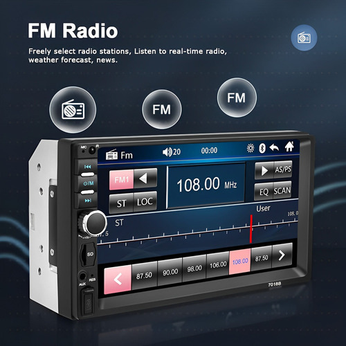 Bbb Toca Radio Carro Mp3 Pen Automotivo Usb Sd Bt Com - Imagem 4