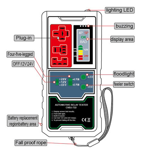 Testador De Relé Eletrônico Automotivo 12v 24v - Imagem 3