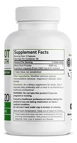 Bronson Maca Root Extra Strength 4000 Mg Por Porção, Lepidi - Imagem 2