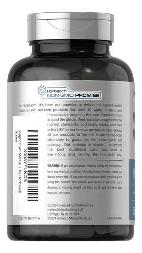 Horbäach Malato De Magnésio 1800mg | 250 Cápsulas Revestidas - Imagem 3