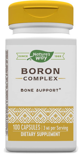 Complexo De Boro Natures Way, 3 Mg Por Porção, 100 Cápsula