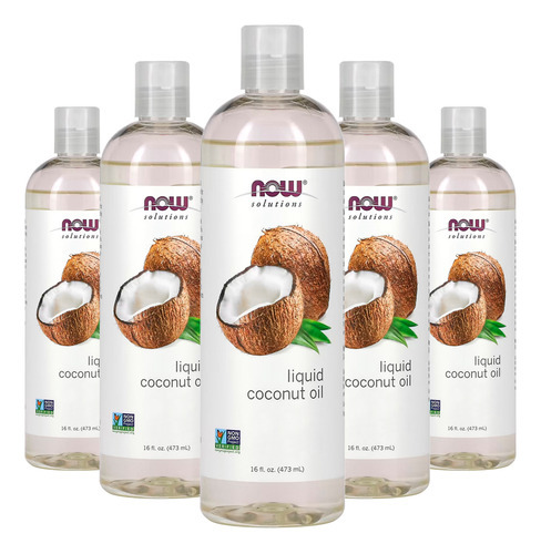 Óleo De Coco Líquido Now Foods Coconut 473ml Importado 5un
