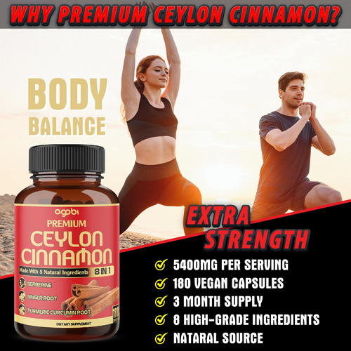 Suplemento Agobi Ceylon Canela Com Berberina 5400 Mg 180 Cáp - Imagem 5