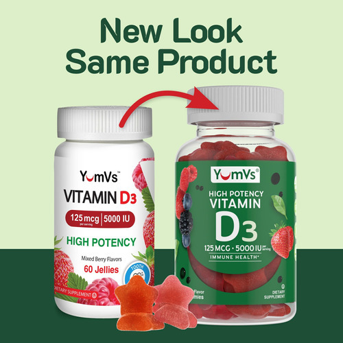 Gomas De Vitamina D3 De Alta Potência Yumvs 5000 Ui 125 Mcg - Imagem 8