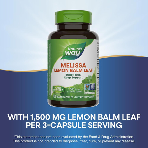 Natures Way Premium Herbal Melissa Lemon Balm Leaf, 1.500 M - Imagem 4