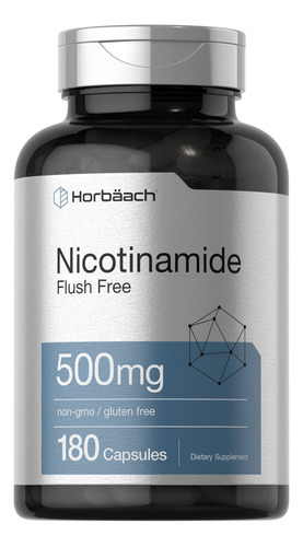 Suplemento Horbaach Flush Free Nicotinamida 500 Mg 180 Cápsu